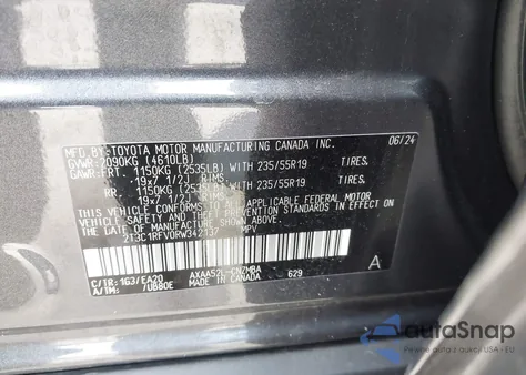 2024 Toyota Rav4 Xle Premium from USA, damaged, VIN 2T3C1RFV0RW342137